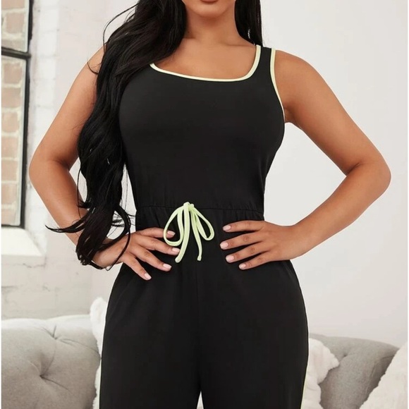 Women's Tie Front Sleep Jumpsuit - Picture 4 of 4